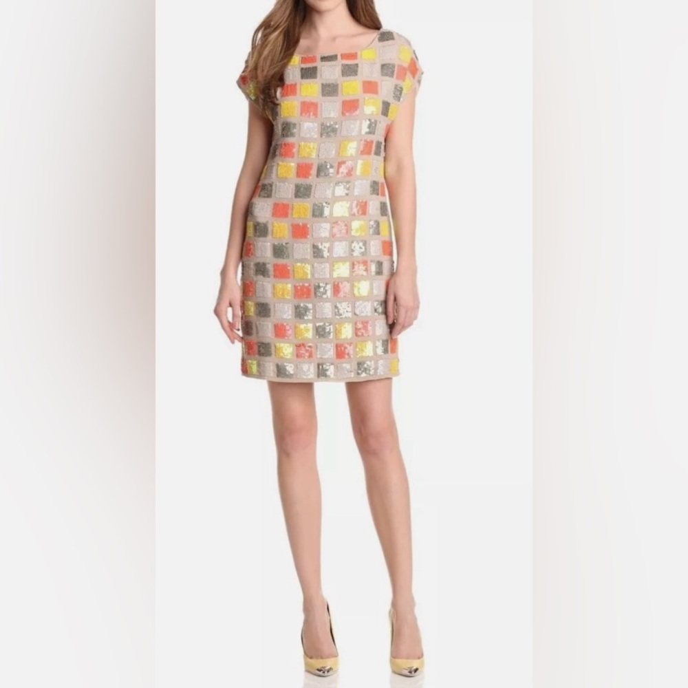 Trina Turk Sail Sequin Panels Clambake Shift Tunic Cocktail Party Dress